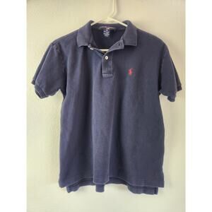 Vintage Polo Sport Ralph Lauren Polo Shirt Short Sleeve Women Medium Blue